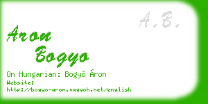 aron bogyo business card