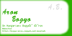 aron bogyo business card